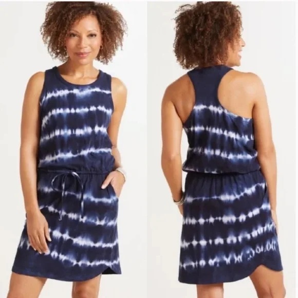 SUNDRY Evereve Weekender Navy Razorback Tank Tie Dye Size 0 XS NWOT - Picture 1 of 4